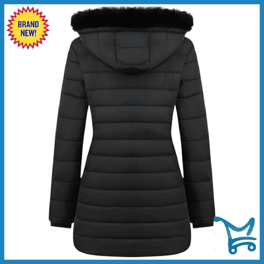Women's Waterproof Down Jacket Hooded Puffer Coat Winter Warm Thickened - Picture 3 of 8